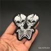Rock Punk Patches On Clothes Clothing Thermoadhesive Patches Iron On Embroidered Patches Ghost Zipper Black And White Sewing
