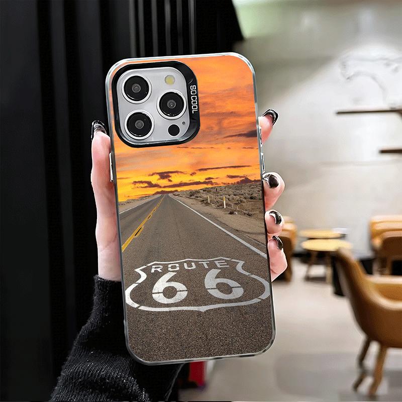 

America Route 66 Shockproof Phone Case for iPhone 17 Air 16 16E 15 Pro Max 14 Plus 13 Mini 12 Back Cover Anti Fall Fundas iPhone 16