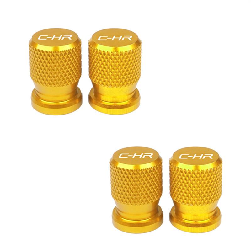 4pcs Car Wheel Tire Valve Caps Aluminum Airtight Covers Badge Emblem for Toyota C-HR CHR Accessories
