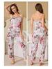 Three-Piece Pajama Set: Robe, Long Pants & Camisole In European & American Sizes