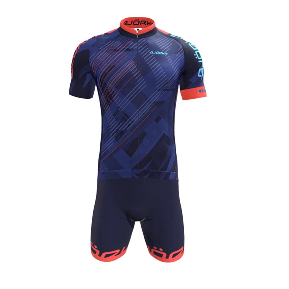 2026 Bjorka Summer Cycling Sets Men's Short Sleeve Jerseys and Gel Pad Bib Shorts for Long Time Riding Clothing Ciclismo Maillot