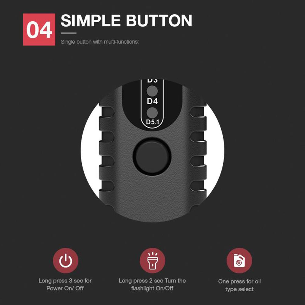Simple Button With Multiple LED Indicators Brake Fluid Tester BF100 Automotive Liquid Testing Tool For DOT3/DOT4/DOT5.1