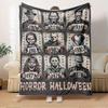 1pc Horror,Halloween,CharactersTheme Digital Printed Flannel Blanket, Super Soft Plush Fleece Bed Cover, Multi-Function Four Seasons Hypoall