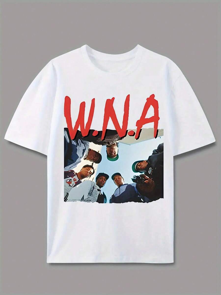 Unisex s Casual Crew Neck T-Shirt With W.N.A.Graphic Print S