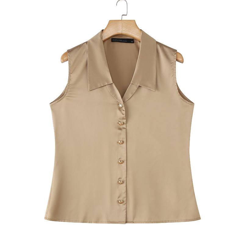 ZANZEA Women Casual Turn Down Collar Summer Sleeveless Vest Tops