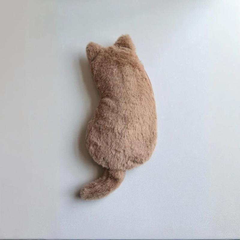 Plush cat shaped pen bag with soft touch cute lightweight large capacity stationery storage pen bag multi-purpose storage