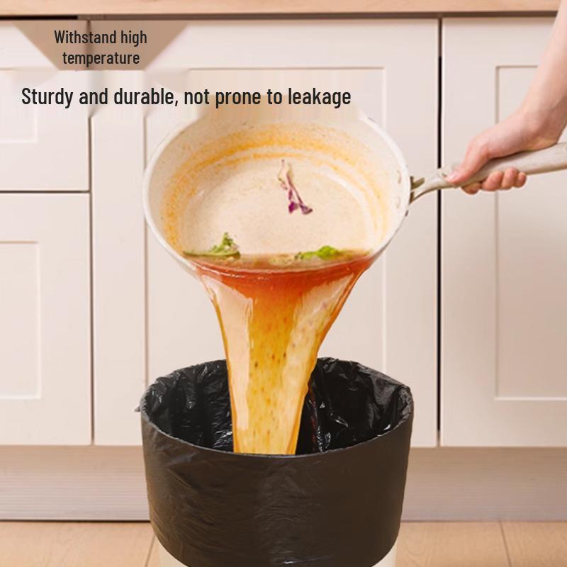 Extra Thick Tear-Free Black Drawstring Garbage Bags for Bathroom, Portable and Durable