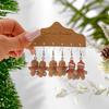 Cute Gingerbread Man Cartoon Christmas Earrings with Resin Bow