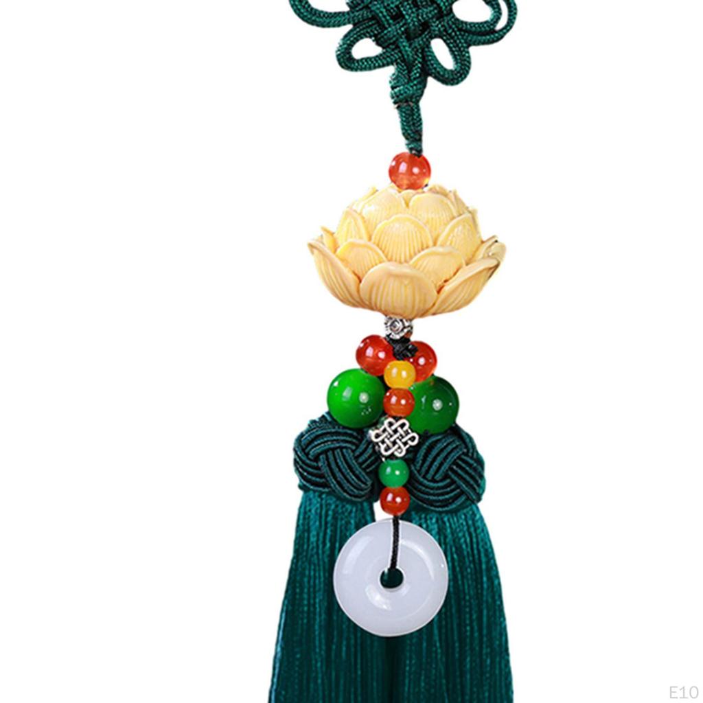 Car Pendant Mirror Pendant,Lotus Shape,Gift Decorative Resin Tassel Hanging Decoration Cars