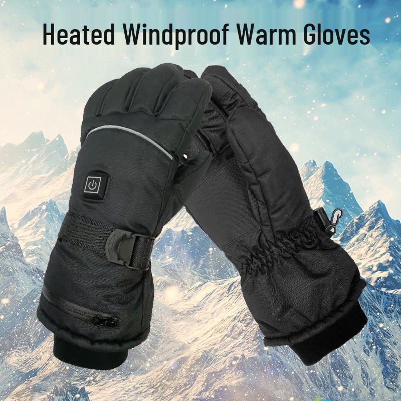 Electric Heated Winter Gloves: Touchscreen, Thickened, Windproof Gloves for Cycling, Skiing, and Outdoor Activities