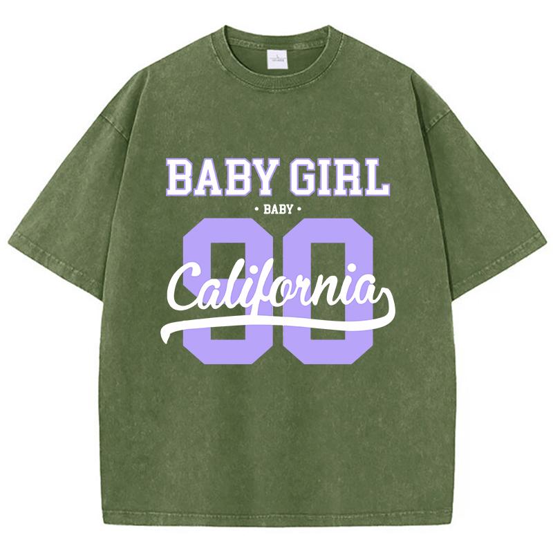 

Street Womens Acid Wash TShirts California Letter Printing Tees Oversize Crewneck Cotton Short Sleeve Summer Female Clothes S