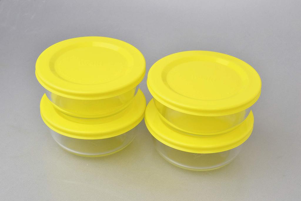 Iwaki 9-Piece Heat-Resistant Glass Storage Containers, Pack Bowl, Colorful, 180ml, 400ml, and 800ml Capacity, 2 Large, 3 Medium, and 4 Small, Glass,