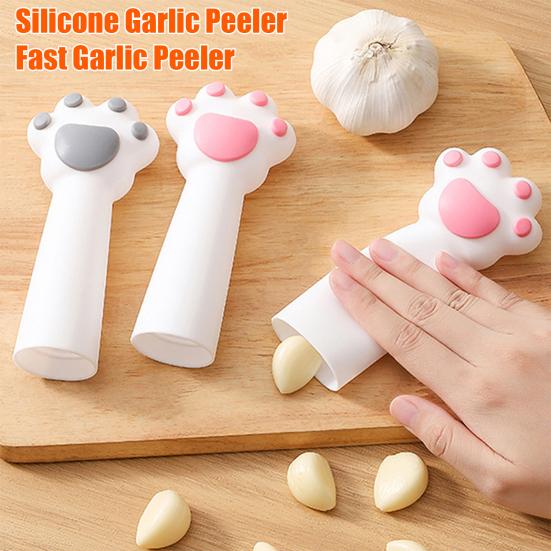 Cat Paw Garlic Peeler Silicone Roller Peeling Tool Quick Peeling Tube Garlic Skin Remover Dishwasher Safe Kitchen Gadget