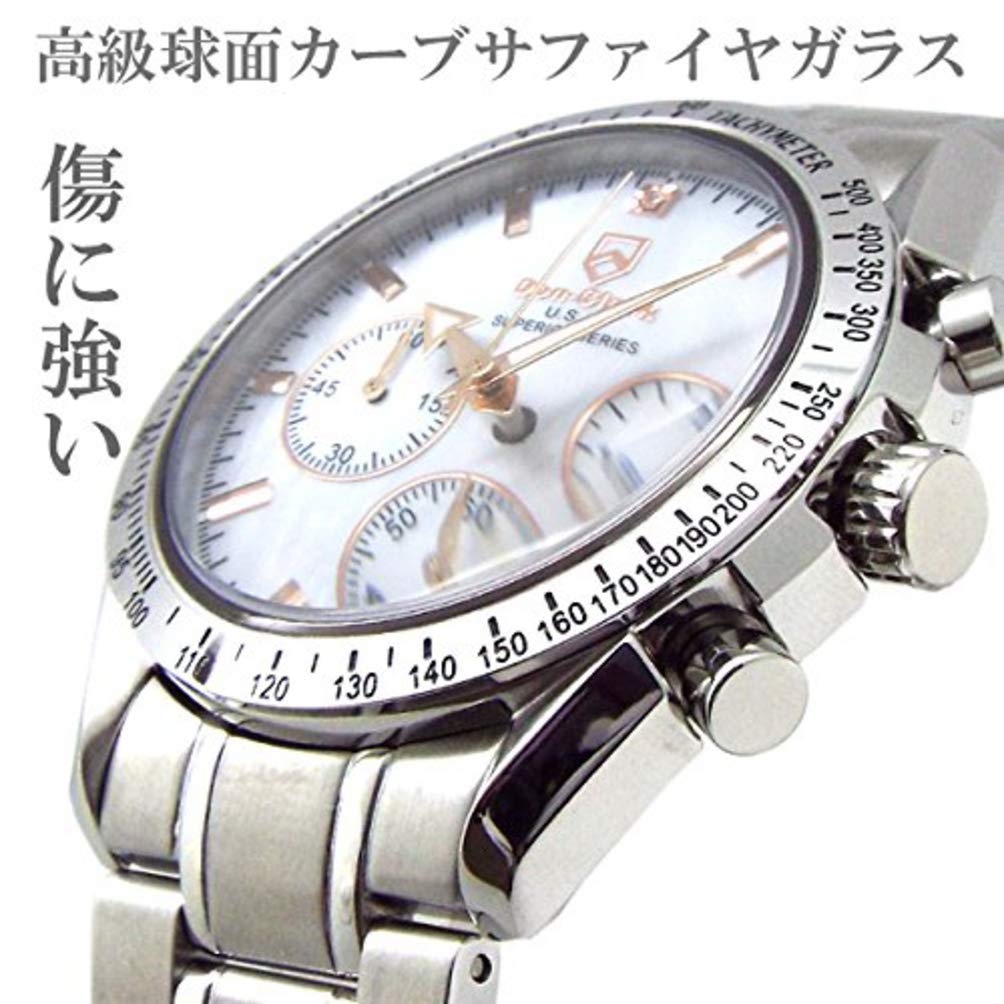 Pair Watch Watch Natural White Shell High Performance Domestically Made Japanese Chronograph Watch SS Moving Stone Bracelet All Stainless Material Set