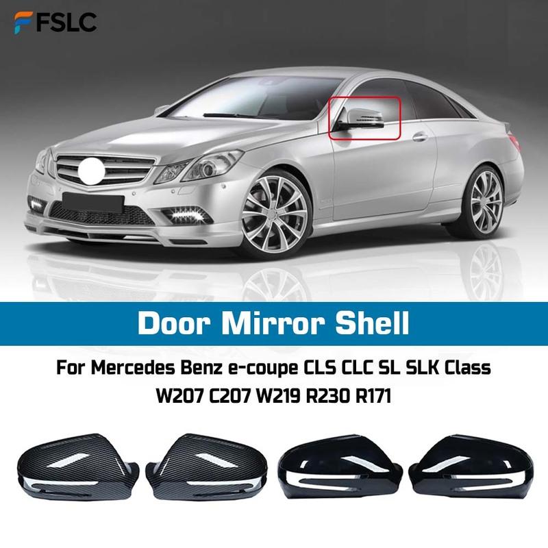Protective Cover Door Mirror Shell For Mercedes Benz E-coupe CLS CLC SL SLK Class W207 C207 W219 R230 R171 CarbonFiber