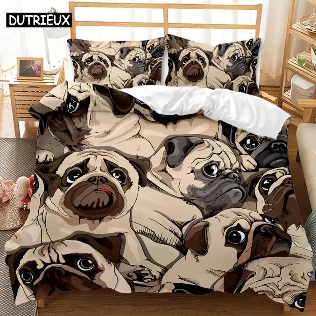 3D Dog Bedding Set For Bedroom Soft Modern Bedspreads Comefortable Kids Duvet Cover Quilt Cover And Pillowcase
