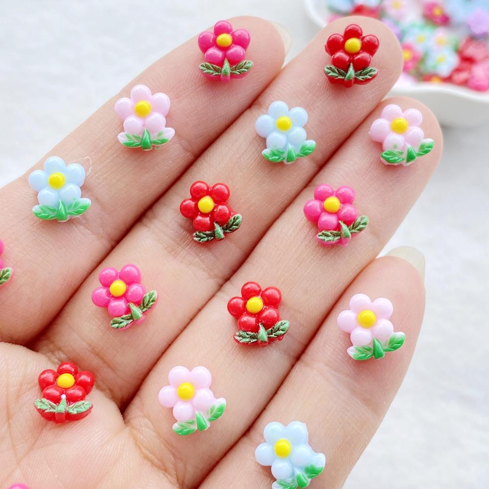 

50pcs Resin 3D Small Chrysanthemum Figurines Flat back Rhinestone Scrapbook DIY Wedding Decor Jewelry Accessories Crafts