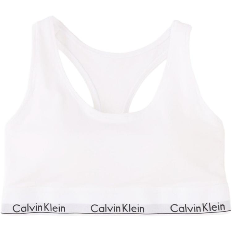 Calvin Klein Letter Jacquard Bralette Comfortable Simple Women underwear White QF3785AD-100