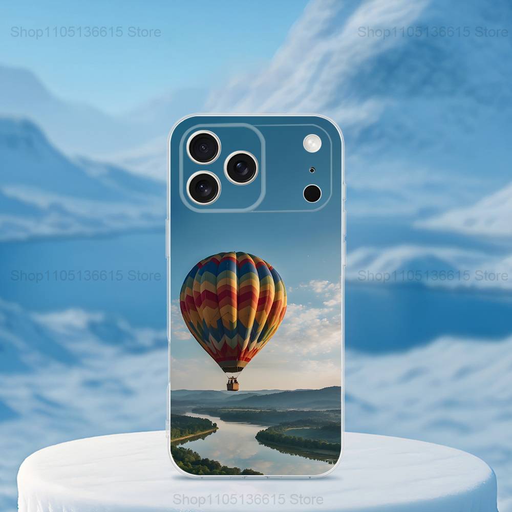 Cute Hot Air Balloon For iPhone Max,14,16,X,13,XR,SE,12,15,Pro,17,Plus,11,XS,Mini Transparent Soft Cover Case