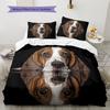 Black Basset Hound Pattern Bedding Home Decoration Birthday Gift (1 * duvet cover + 2 * pillowcase, without core)
