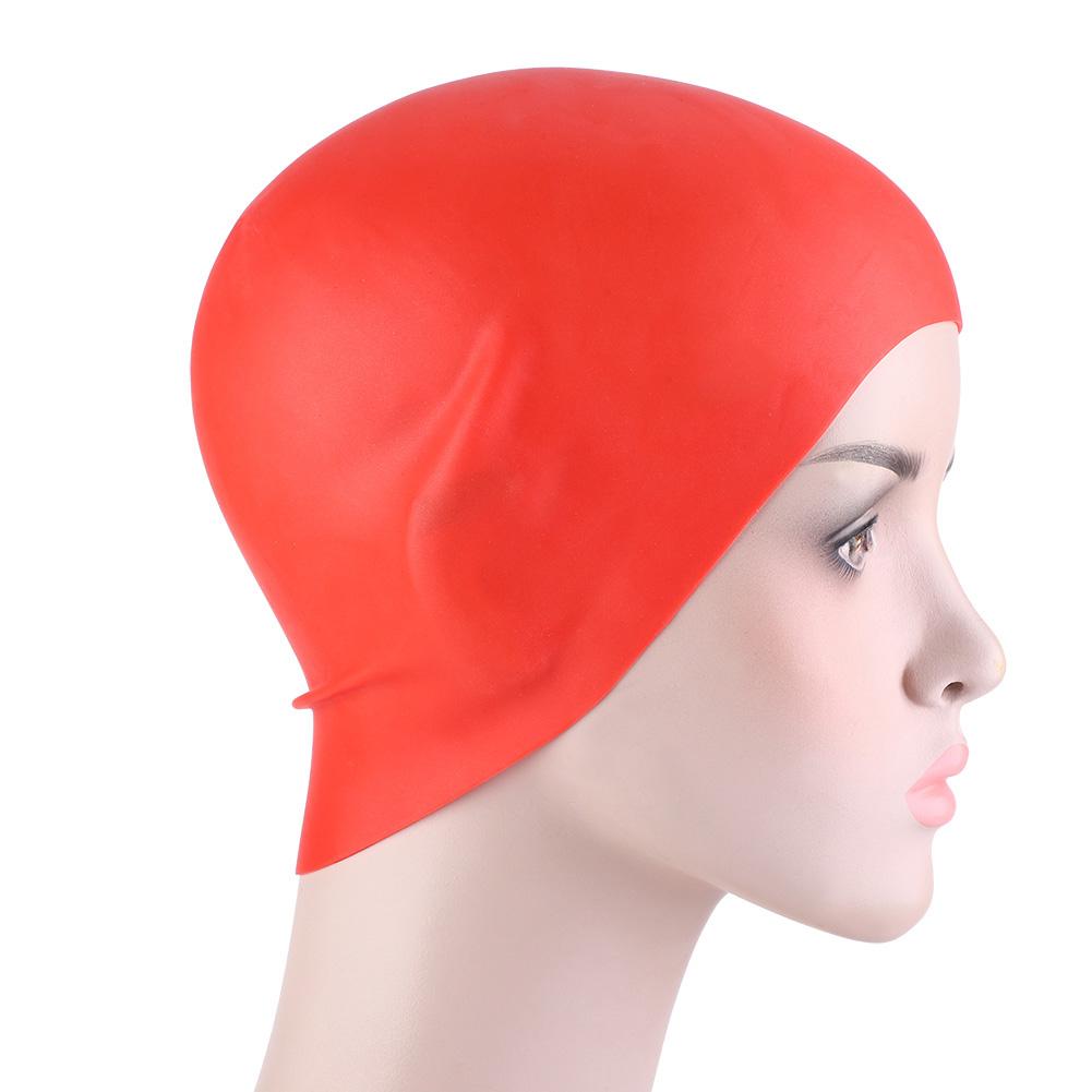 Unisex Silicone Waterproof Swimming High Elastic Swimmer Hat White
