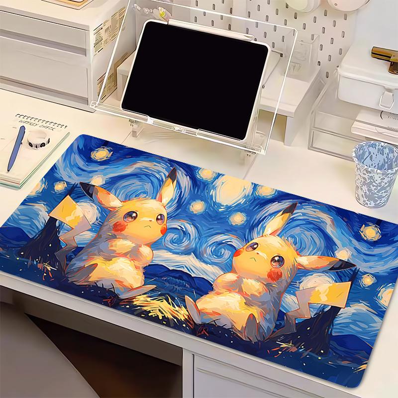 Art style Mouse Pad kawaii Pikachu xxl Extended Non Slip Gamer Desk Mat Pokemon Antislip Office Gaming Mouse Pad Smooth Surface