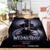 1Pc Wednesday New Season Nightmares Printed Flannel Rug Soft Non Slip Carpet for Bedroom Living Room Office Floor Outdoor Home Decor Xmas Gift Q1490