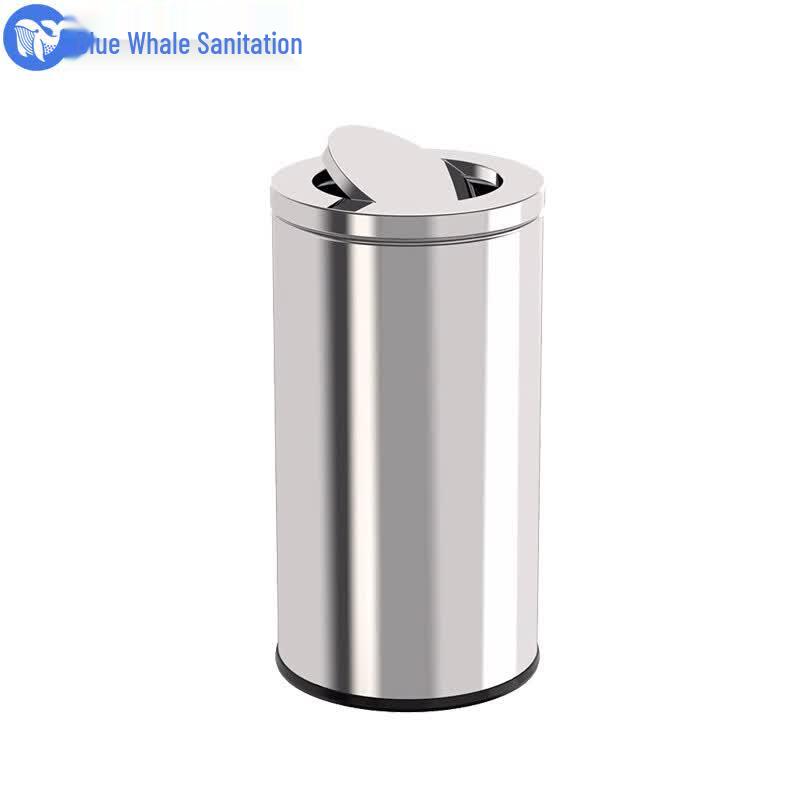 Commercial Stainless Steel Flip-Top Trash Can