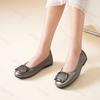 Woman Flats Comfortable Soft Genuine Leather Lightweight Shallow Ballet Boat Shoes Elegant Square Buckle Versatile Casual Shoes