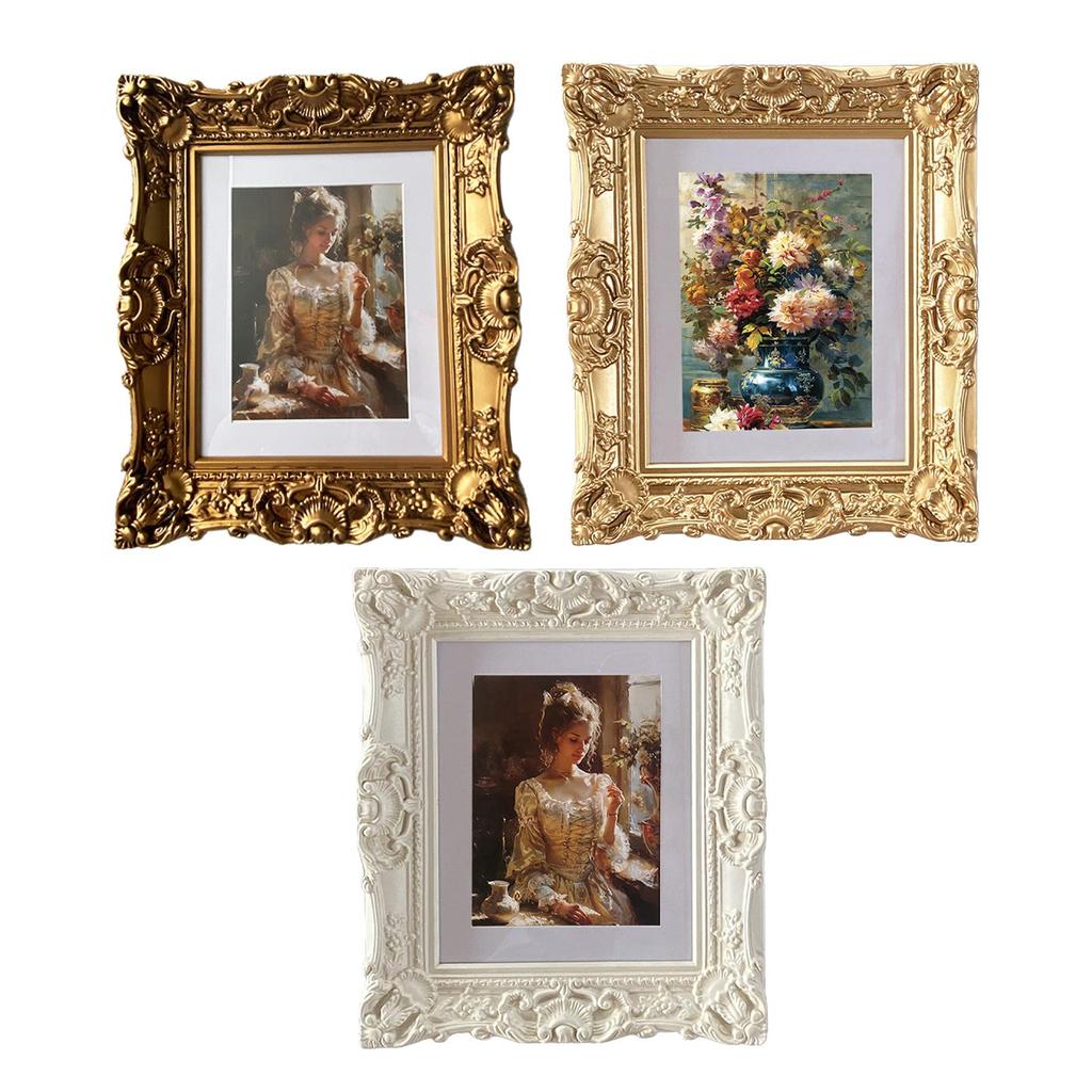 Retro Design Photo Frame Wall Art Resin Craft Home Decor Wall Mounted for Restaurant Living Room Office Apartment Birthday Gift