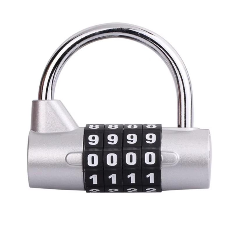 

4 Digit Number Combination Travel Password Lock Combination Padlock Zinc Alloy Safely Code Lock серебряный