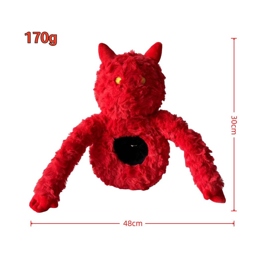 Roblox Scary Baboon Plush Red Fluffy Hollow Body Cute Horned Soft Stuffed Animal Peripheral Birthday Gift Toy For Children