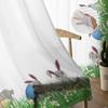 Easter Grass Bunny Eggs Tulle Curtains For Living Room Kitchen Sheer Voile Curtain Bedroom Window Panels