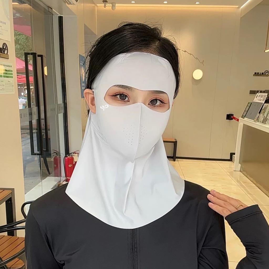 UPF50+ Sun Protection Mask Fashion 3D Ice Silk Anti-UV Neck Scarf Sunscree Dustproof Sunshade Face Mask Outdoor Summer