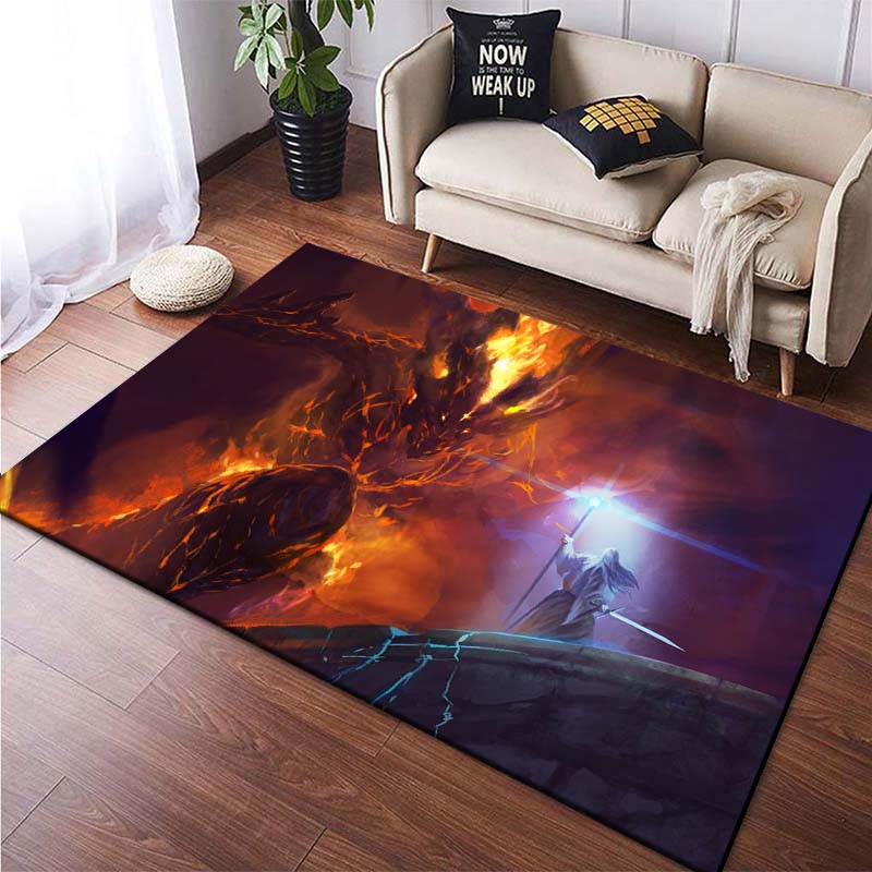The Middle Earth Map Ring Pattern Area Rug Large Carpet for Living Room Bedroom Sofa Doormat Decoration,kids Non-slip Floor Mat