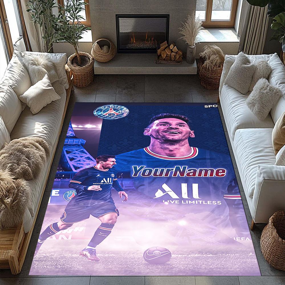 Messi 193 Customize Your Name Floor Rug Office Rug Design for Kitchen Balcony Study room Outdoor Anti-slip Rug Anime Office Decor
