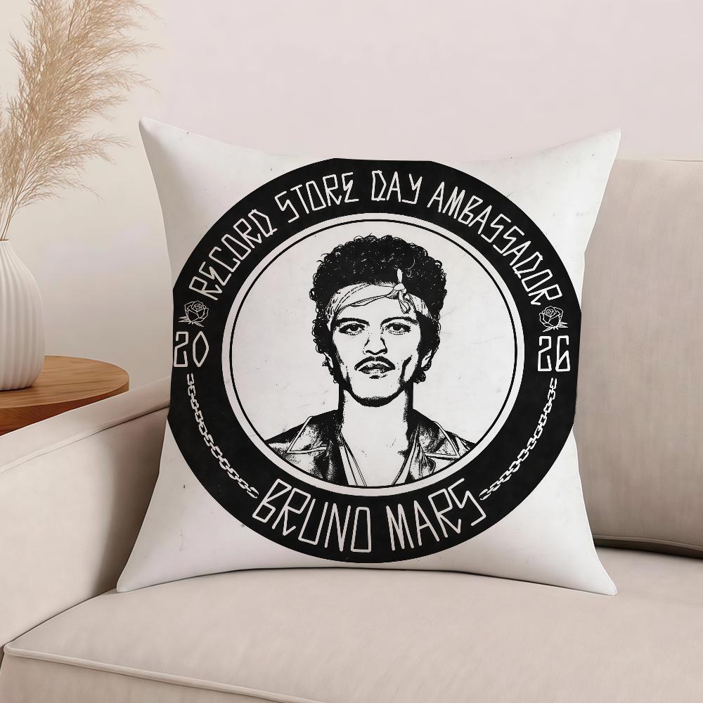 Federa Cuscino Bruno Mars The Romantic Tour Cuscini da Ufficio Adatti per Divano Auto Camera da Letto Copricuscino Decorativo