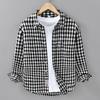 Spring Long-sleeved Plaid Shirt Men's Loose Casual and Versatile Youth Pure Cotton Fur Shirt