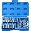 A95I-Handheld Tool 34Pcs Torx Bit Socket Set Professional& E-Torx Star Socket 1/4" 3/8" 1/2" Drive Male Female E-Torx Bits