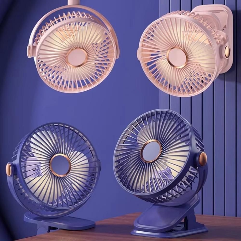 Rechargeable Mini Clip Fan USB Wireless Ceiling Fan LED Night Light Fan  for Home Camping Office