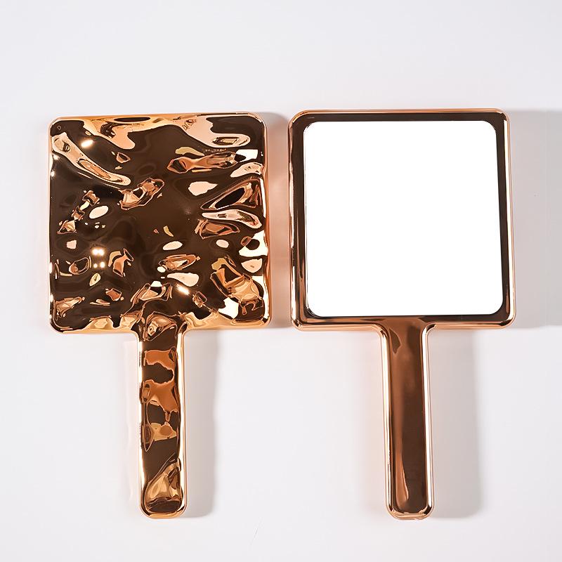 პორტატული 9x16 ელექტროლიზით დაფარული კვადრატული მაკიაჟის სარკე ლოგოს მორგების ვარიანტით