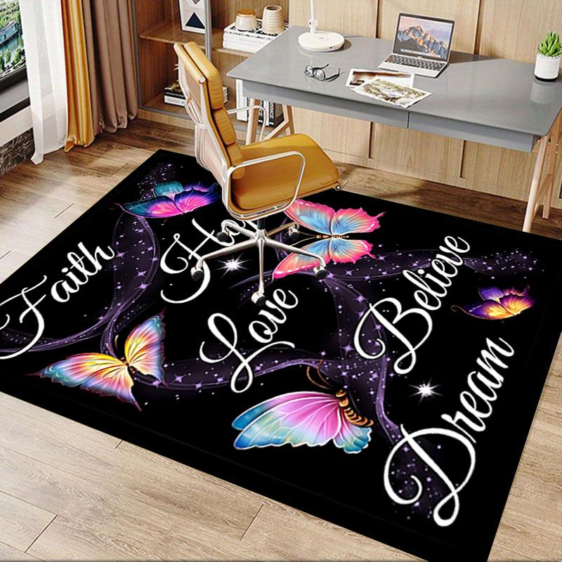Faith Hope Love Chair Mat Office Carpet Decor for Home, Living Room, Bedroom, Various Rooms Gift Idea