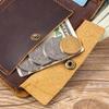 Portofel Bifold Slim pentru Bărbați din Piele Naturală Crazy Horse, Artizanal, Vintage, Suport Carduri din Piele de Vacă, Portmoneu Scurt cu Buzunar pentru Monede