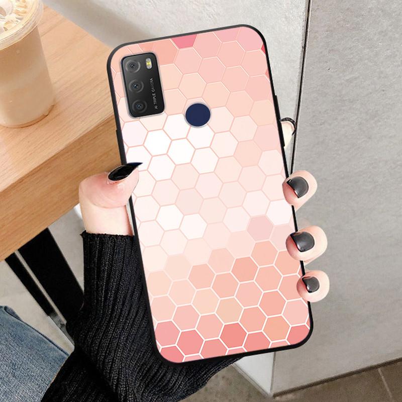 For TCL 20Y 20E Case Black Silicone Bumper Wolf Lions Soft TPU Covers for TCL 20E 6125F Funda Coque TCL20Y 20 Y 6156D Shells