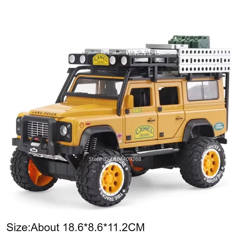 1:28 UNIMOG U5000 Defender Car Model Toy Metal Body Sound Light Doors Opened Off Road Vehicle Toys Collection for Birthday Gifts