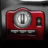 Red Carbon Fiber Interior Headlight Switch Decor Cover For Ford Mustang 2009-13
