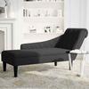 VidaXL Chaise Longue Avec Coussin Et Accoudoir Droit Noir Tissu, Fauteuil, Fauteuil De Détente, Chaise Longue Rembourrée, 4009767