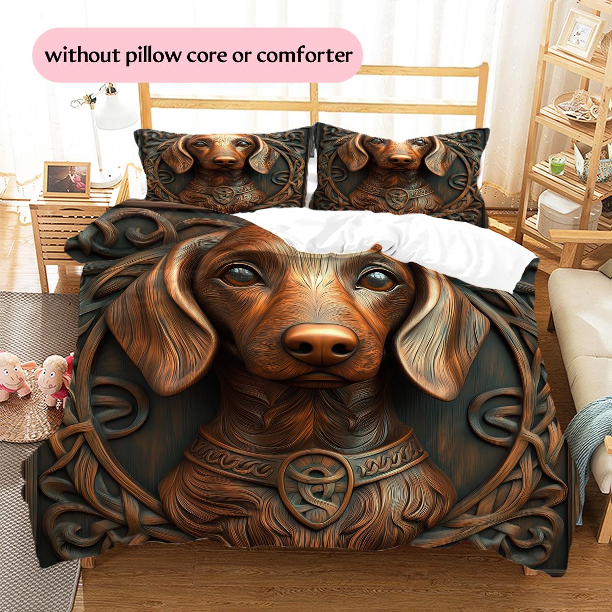 

Dachshund Pattern Bedding Home Decoration Birthday Gift (1 * duvet cover + 2 * pillowcase, without core) 135x200cm