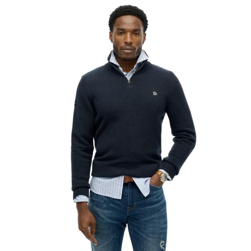 Superdry Blau Pull Aus Baumwolle Mit Stehkragen - Bild 2