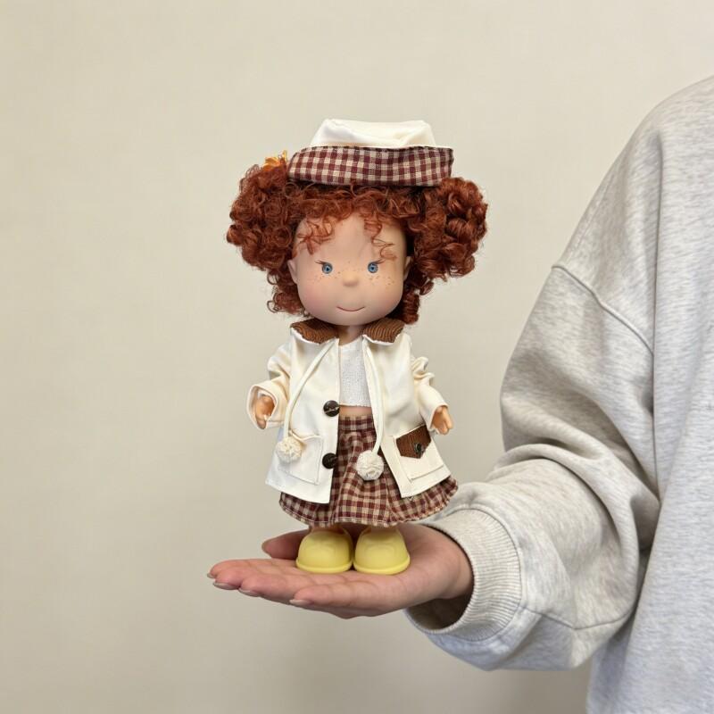 Pippa Potato Doll 24cm Vinyl Figurine Curly Red Hair Green Plaid Outfit Collectible Toy Home Decor Girl Birthday Surprise Gift
